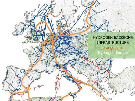 Инфраструктура природного газа в Европе и первый план магистральной водородной и инфраструктуры (European Hydrogen Backbone). Fartrouven R&D – технические решения для композитных труб для водорода. Hydrogen Europe